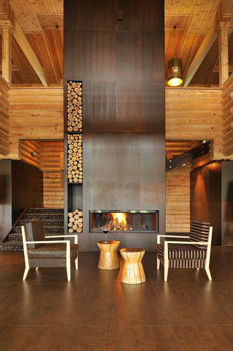 partition coolest firewood wood metal wall interior designs fire fireplace storage modern contemporary log cool built architecturendesign living logs stacked