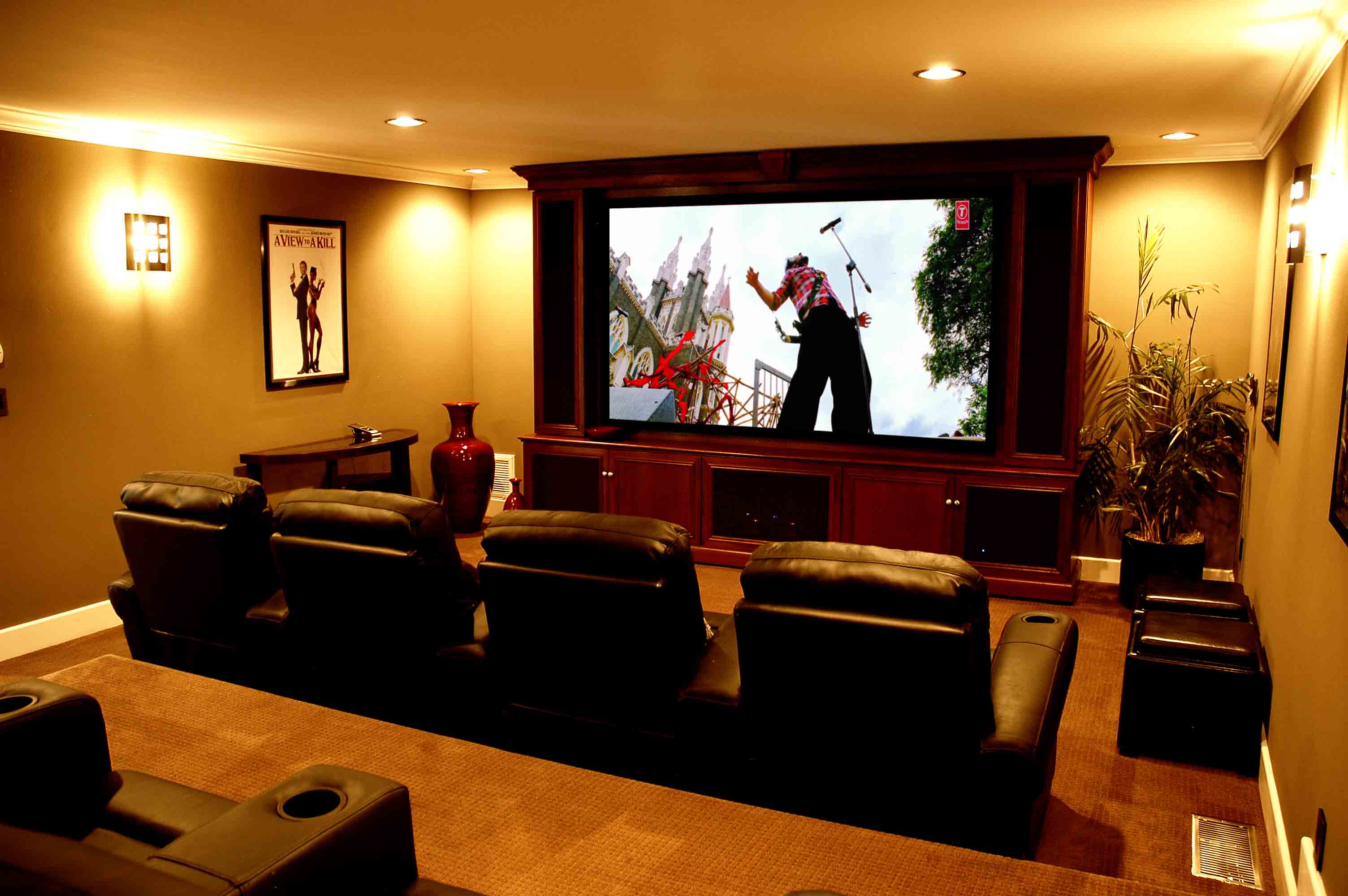 New Home Theater Rooms with Simple Decor