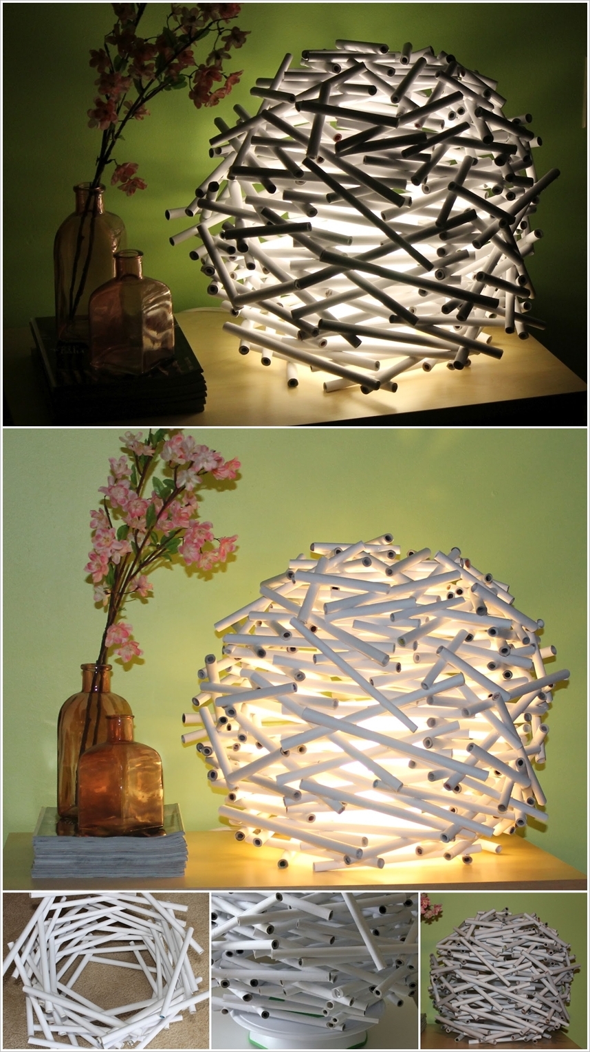 paper diy lanterns lamps amazing lantern lamp chinese tube creative lighting con lamparas architecture manualidades