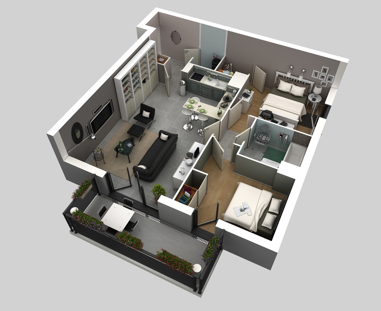 6-Masculine-Two-Bedroom-Interior