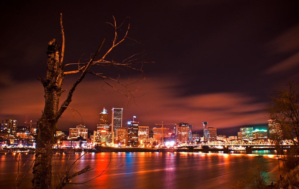 13-A-Night-View-of-Skyline-of-Portland-Oregon