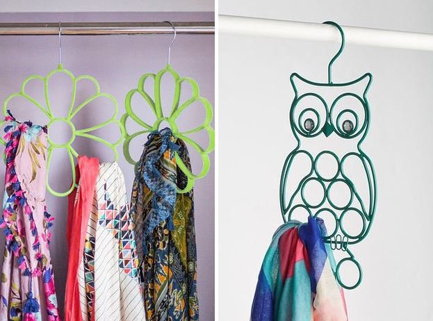 AD-14-Flower and Owl Scarf Hangers