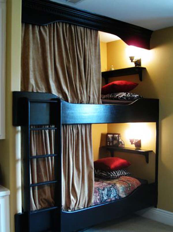 boy bedroom shared bunk beds boys bed rooms brilliant ad curtains idea guest privacy curtain cute ever built spaces bunks
