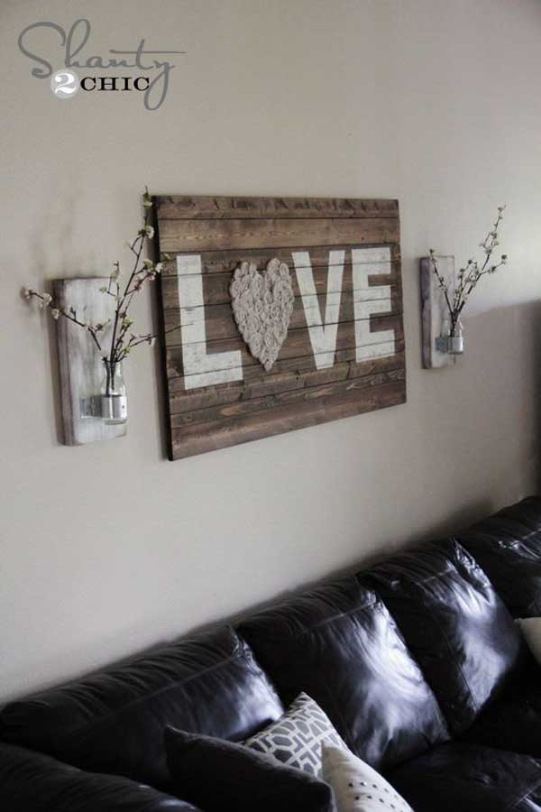 pallet diy decorating enhancing recycled interior decor signs living bedroom deco wooden idea projects