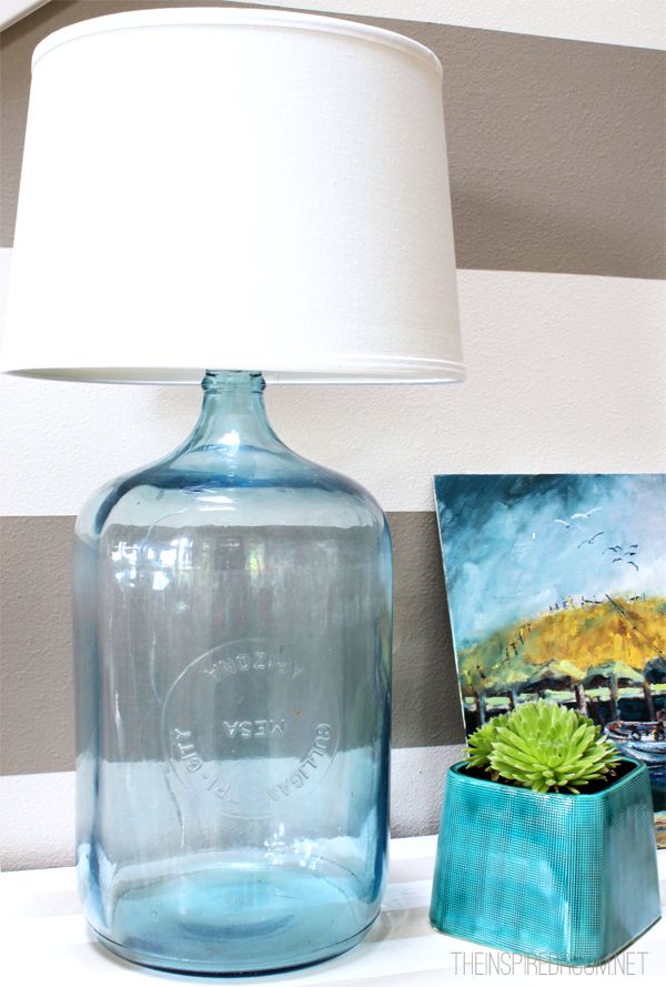 glass diy bottles projects bottle lamp crafts lamps jars jug making creative lighting decor clear jar own put gallon kitchen