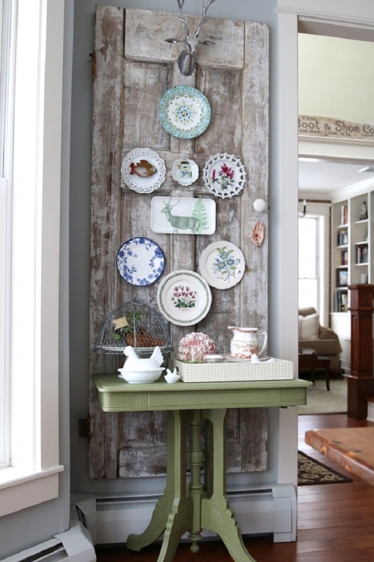 whimsical decor stuff decorating door decorate antique diy doors plates display kitchen painted projects decoration plate idea table rustic ways
