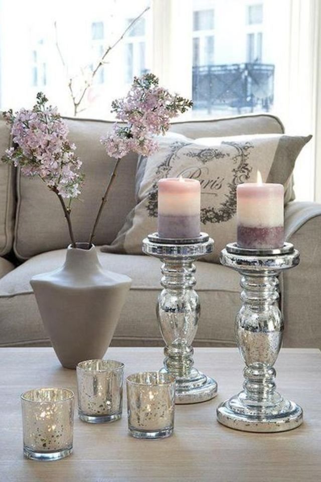 decor living table coffee modern super elegant accents decorate amaze purple candle colors grey candles silver decorating holders simple accessories