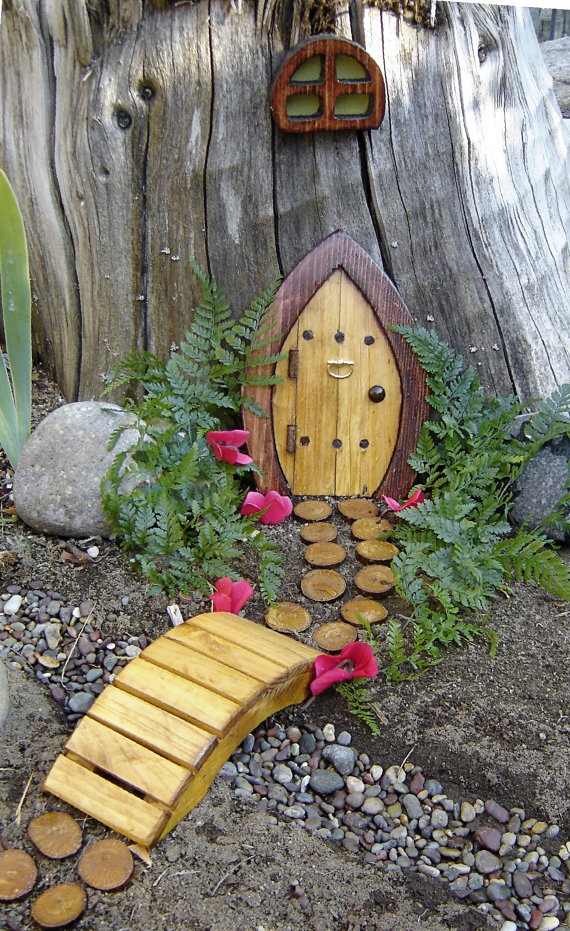 fairy garden diy gardens houses door gnome tree elf idea ad gnomes decorations base decor