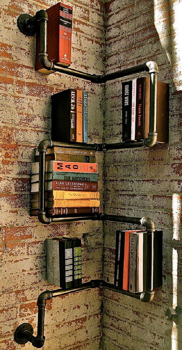 diy metal cool projects pipe industrial things pipes pvc fancy bookshelf decor interesting functional thought never escolha pasta ad