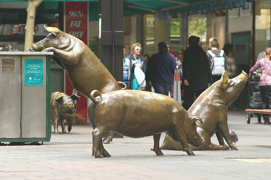 Rundle Mall Pigs, Adelaide, Australia