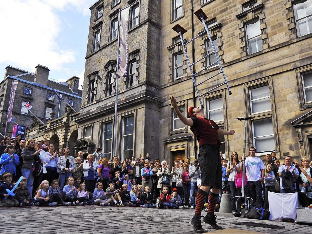 Catch a show at Scotland's Edinburgh Fringe Festival, the world's largest arts festival.