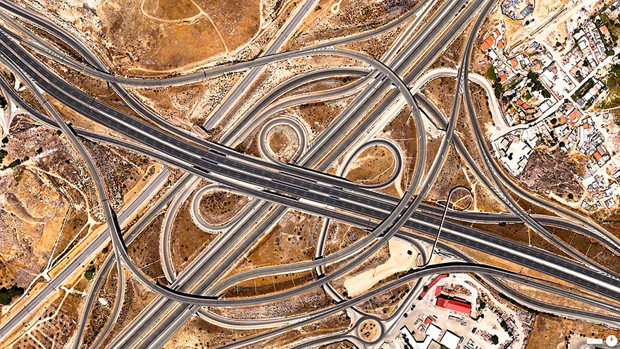 Spaghetti Junction (A-3 and M-50), Madrid, Spain