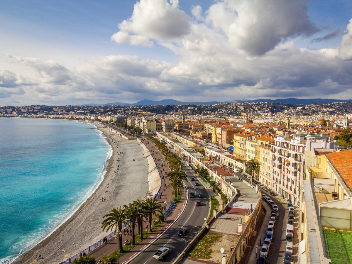 Stroll along the Promenade des Anglais in Nice, in the south of France.
