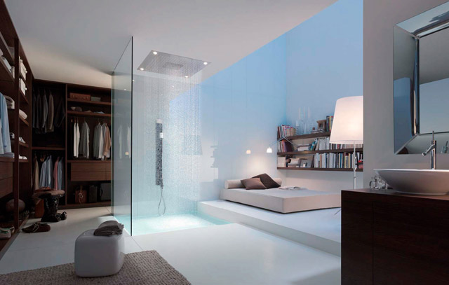If You Don’t Mind Your Bedroom Getting A Little Messy, This Convenient Shower Is For You.