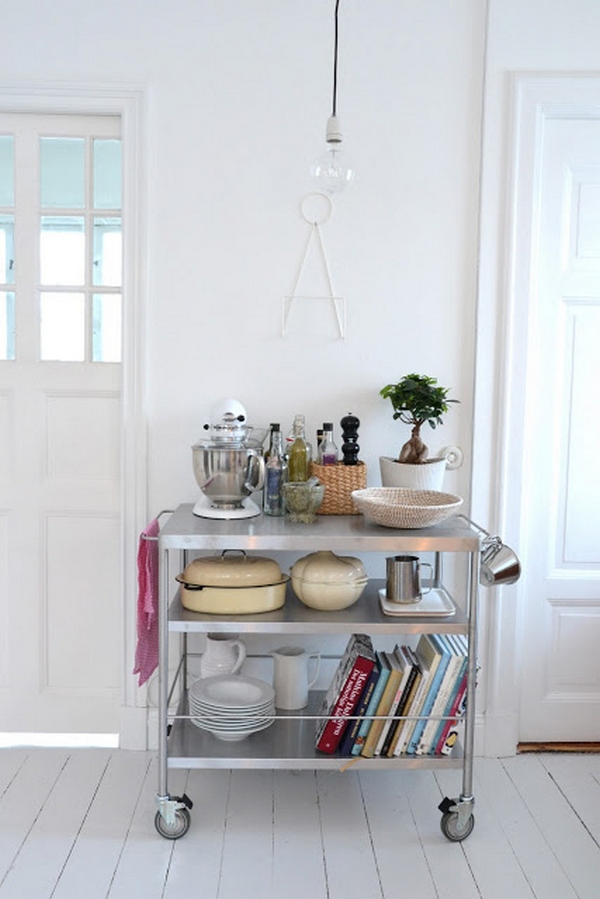 If you have the space, a kitchen cart can serve multiple purposes