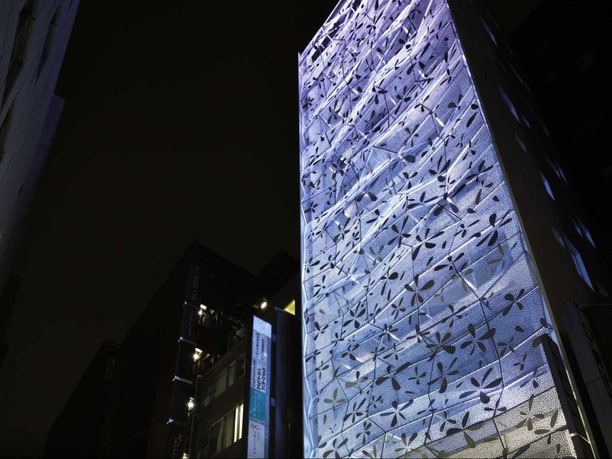 The Dear Ginza building in Tokyo, named for the posh neighborhood it stands in, has a crumpled exterior. Design firm Amano Design Office says it wanted to provide an alluring, "slight feeling of strangeness" to passersby.
