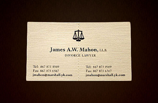 Tearable Divorce Lawyer Business Card