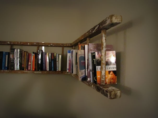Old Ladder Into Bookshelf