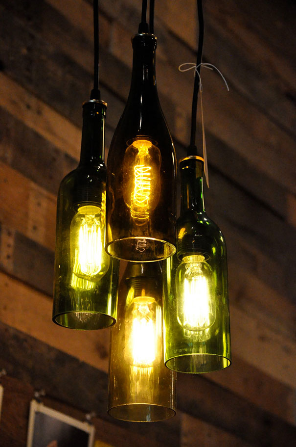 Bottles Into Pendant Lamps