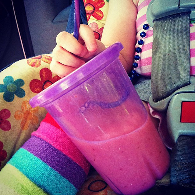Prevent spills by inserting a crazy straw upside-down to keep kids from yanking it right out of the cup.