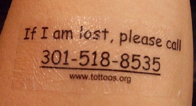 Give them temporary tattoos in case they get lost during an outing.