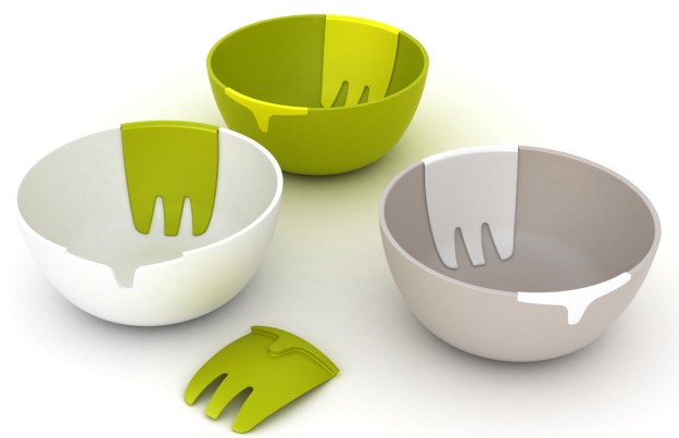 A Salad Bowl That Comes With Its Servers