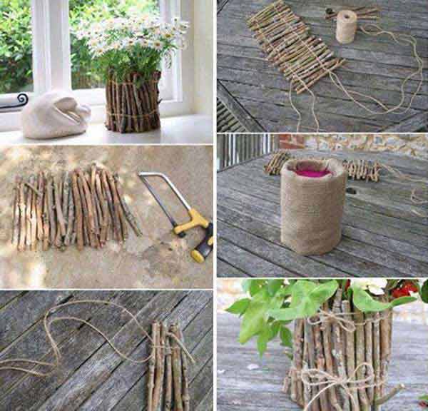 DIY Log Vase