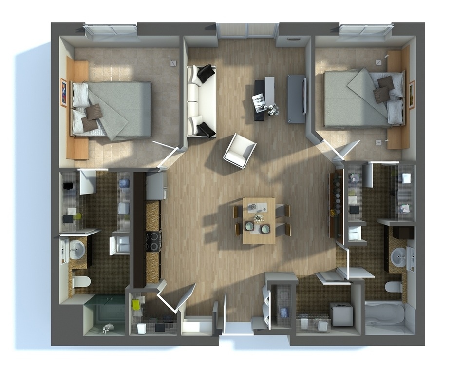 50 two "2" bedroom apartment/house plans | architecture & design