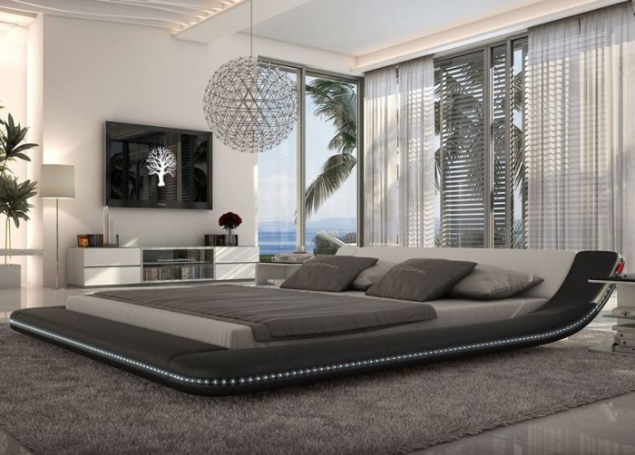 Grey And White With Horizontal Bed