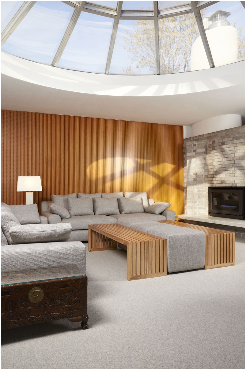 A Modern Room With Domed Glass Ceiling