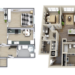 Awesome Two Bedroom Apartment 3D Floor Plans