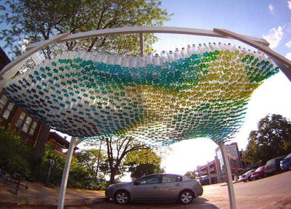 A Stunning Parking Canopy Of Recycled Plastic Bottles