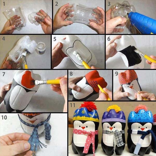 DIY Soda Bottle Penguins