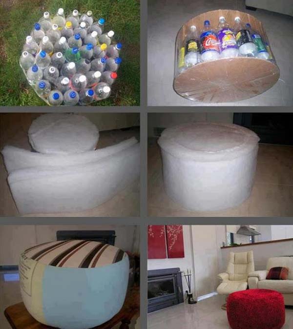 Footstool From Old Plastic Bottles
