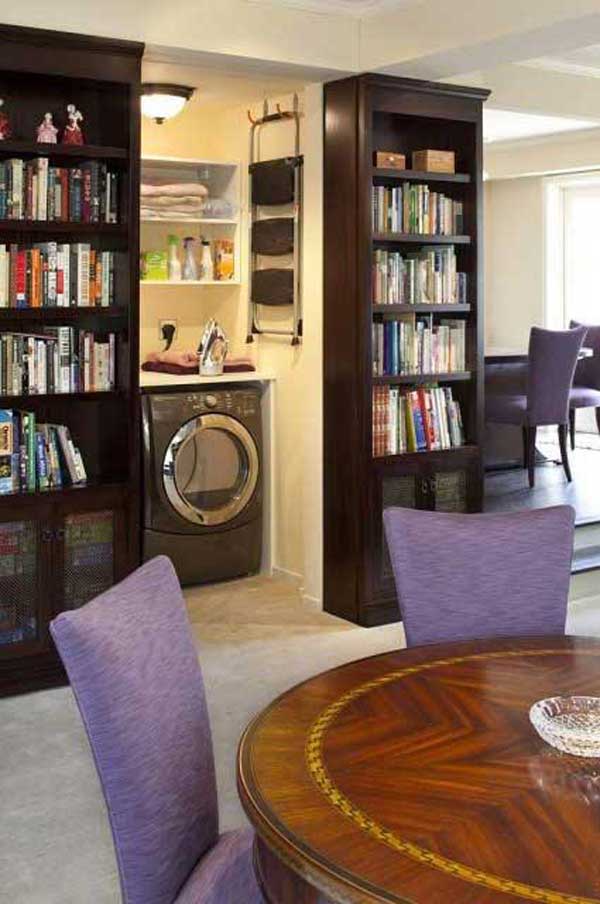 Hidden Laundry Room Behind The Bookshelf