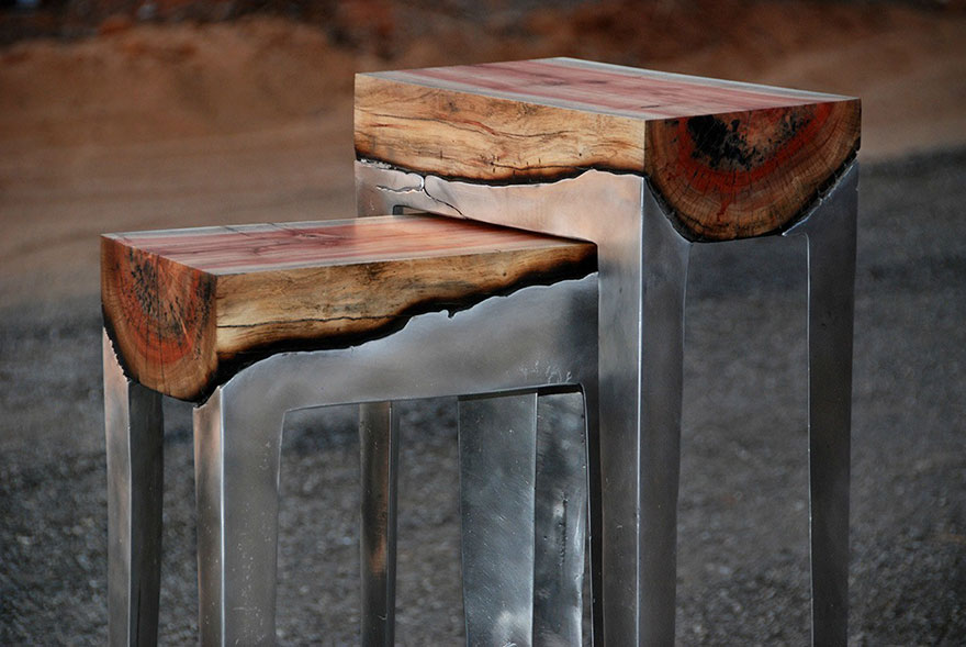 Wood And Aluminum Tables