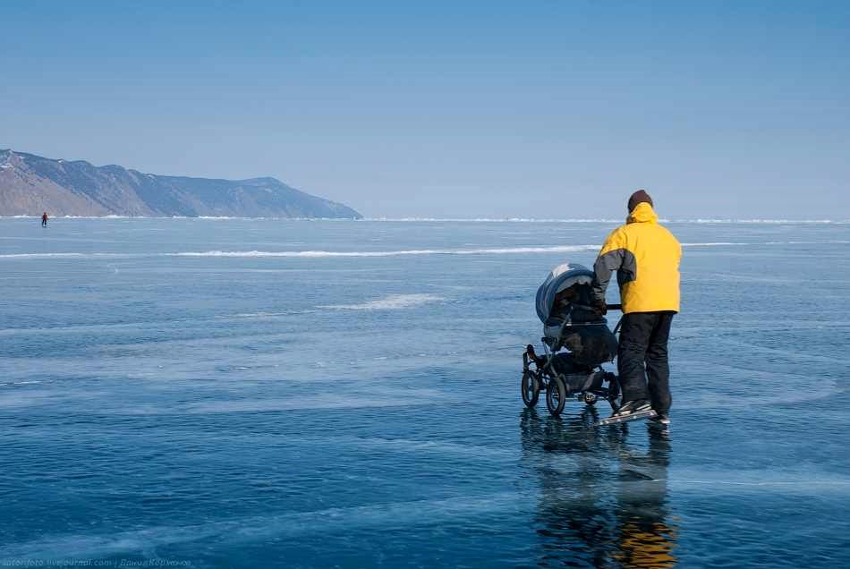 Frozen Lake Baikal In Siberia, Russia