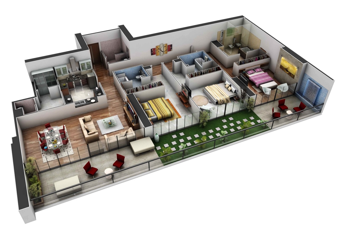 50 Three “3” Bedroom Apartment/House Plans Architecture