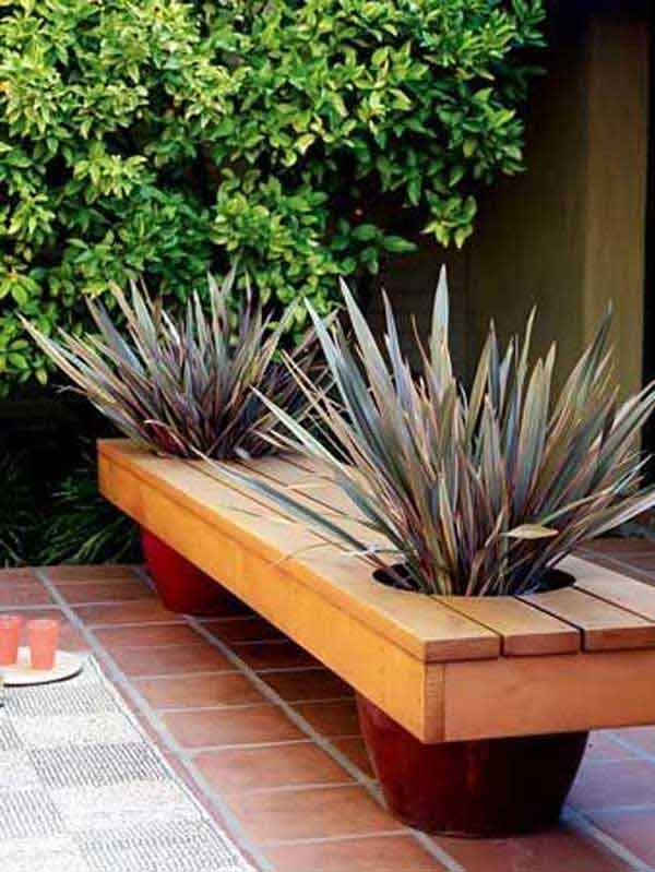 Modern DIY Planter Bench