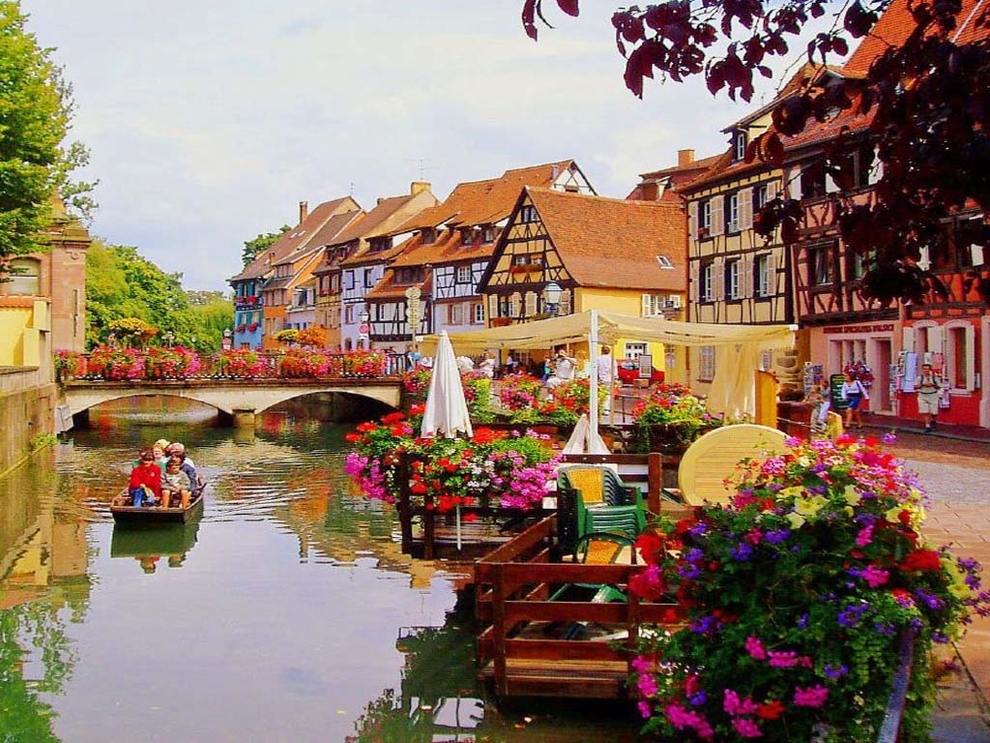 In this tiny boat in Colmar, France