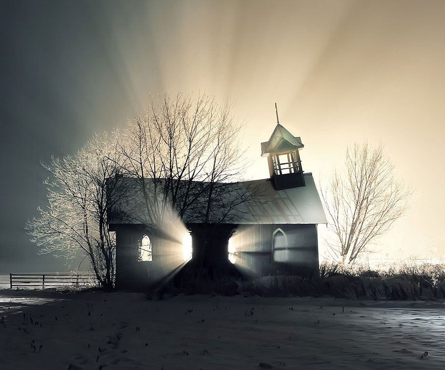 Abandoned Church In The Snow, Canada