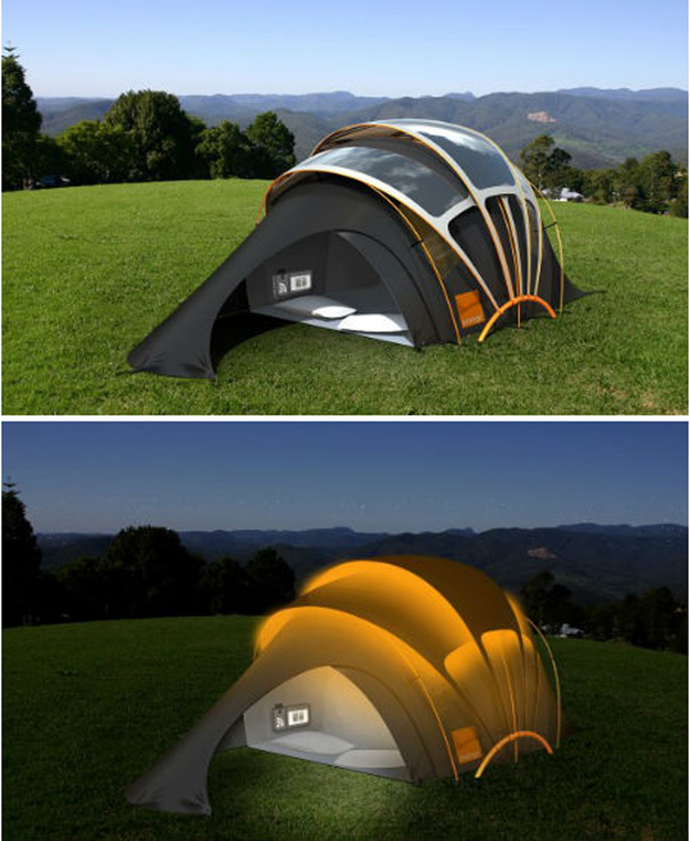 Solar-Powered Tent For Your Night Fun.