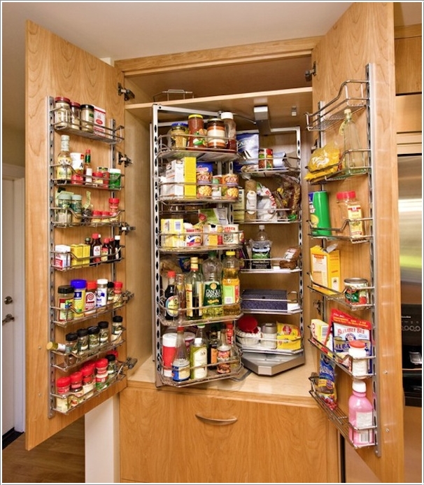 Pantry In A Cabinet With Smart Storage Racks