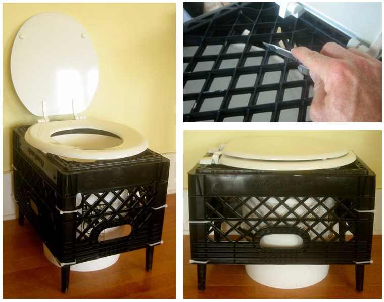 Use a bucket and a milk crate as an emergency toilet.