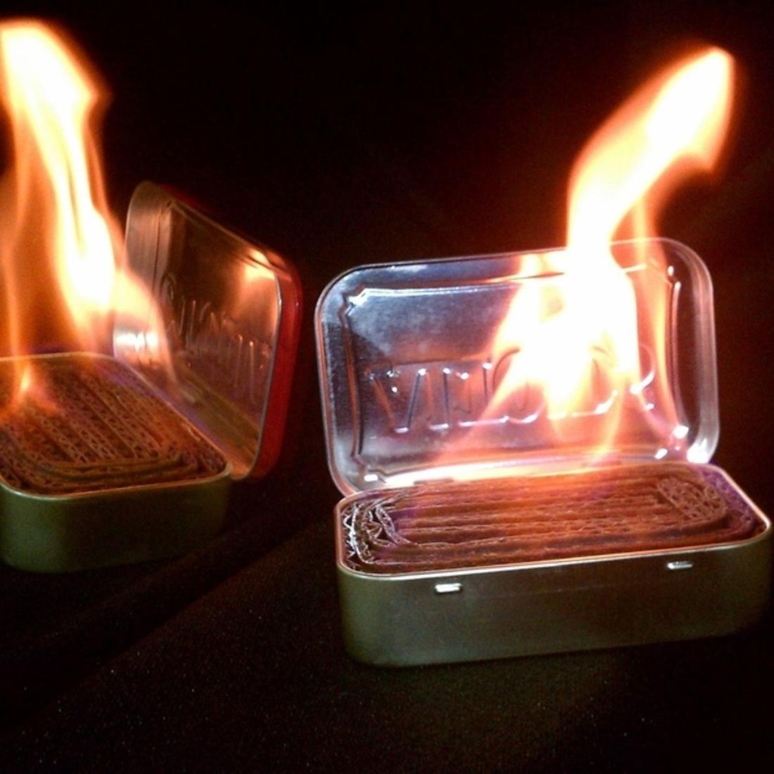 Make emergency light sources out of an Altoids tin, cardboard, and wax.