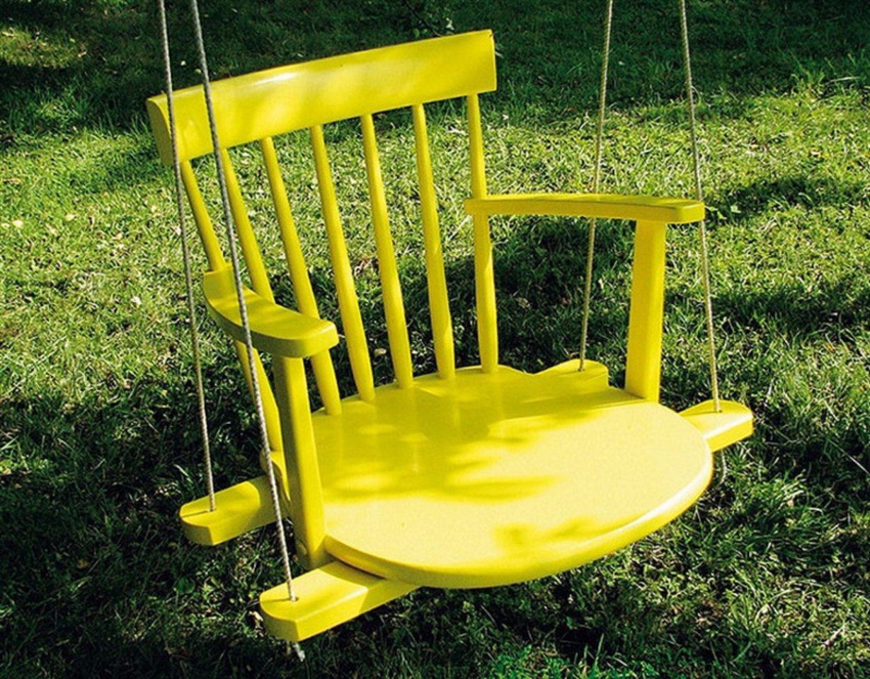 Turn an old chair into a swing.