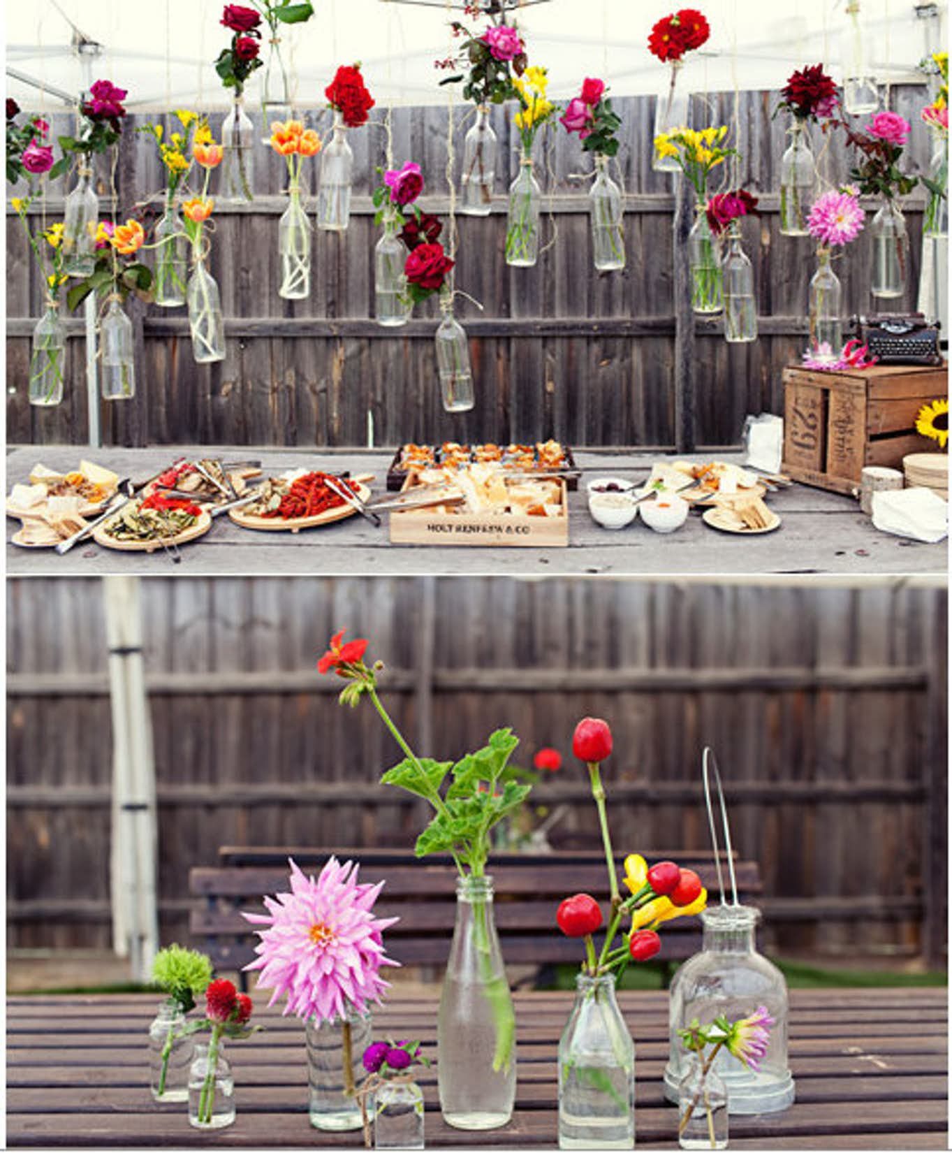 Having a party? Tie vases to the fence and fill them with plants or flowers.