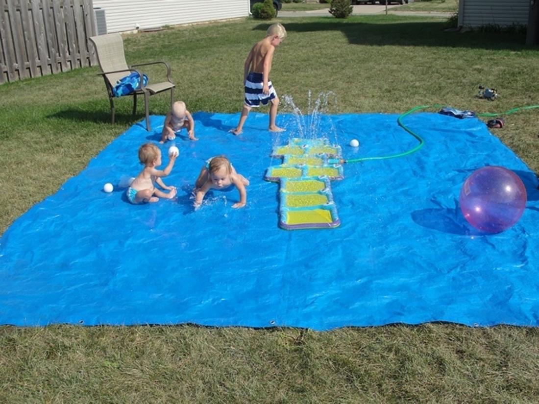 But this DIY splash pad made from a tarp is even cheaper.