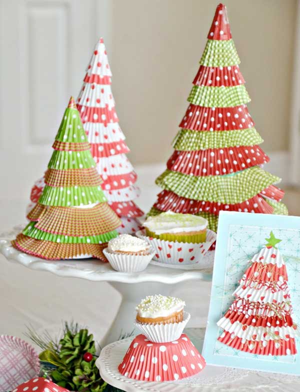 Make Cupcake Liner Christmas Trees