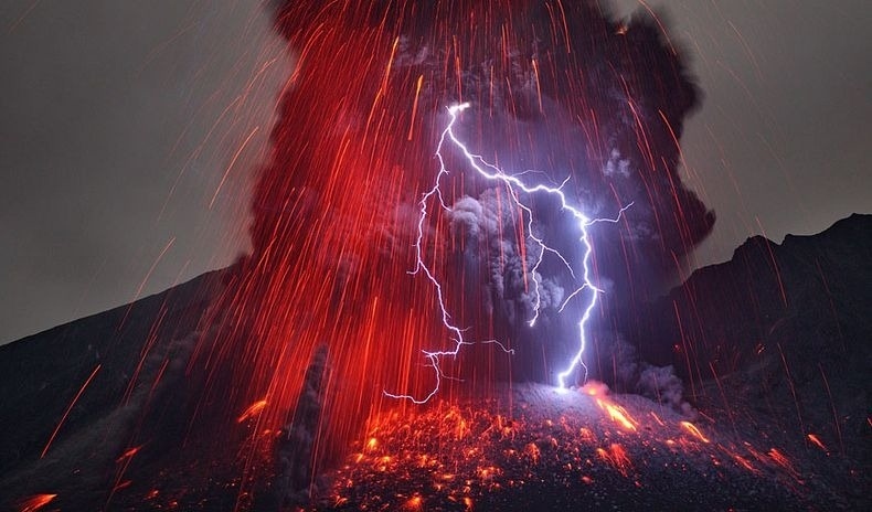Volcanic lightning, aka “dirty thunderstorms.”